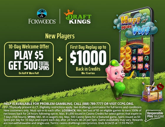 DraftKings Play $5 Get 500 Spins
