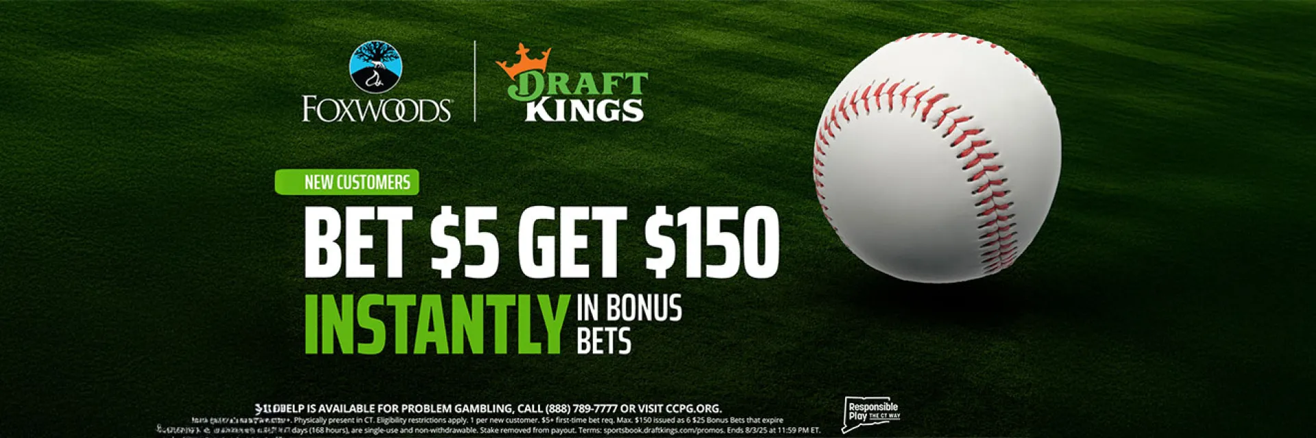 DraftKings Bet $5 Get $150 August